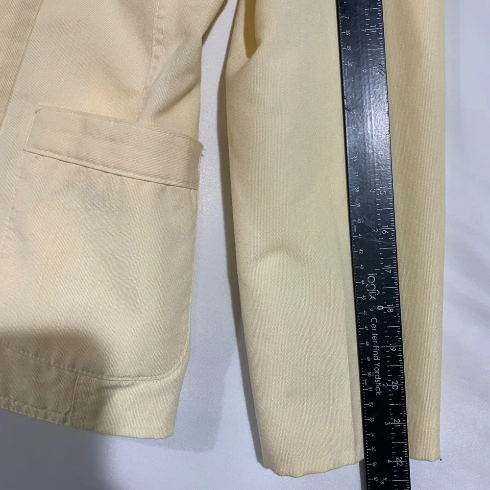 Vintage TOMBOY Blazer Jacket Size 11 Butter Yellow Pockets Career‎